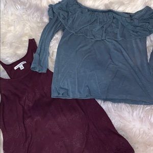 AEO off the shoulder top + tank top (bundle)